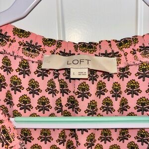 LOFT Pink Floral Blouse